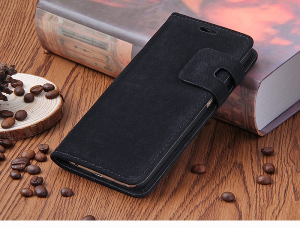 POEGO Luxus Klapphülle Schwarz für Samsung Galaxy S6